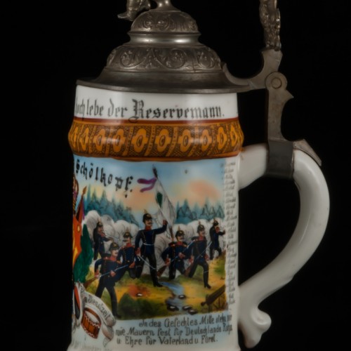 Памятная пивная кружка 121 пехотного полка, 1/2л, Германия, 1900 г