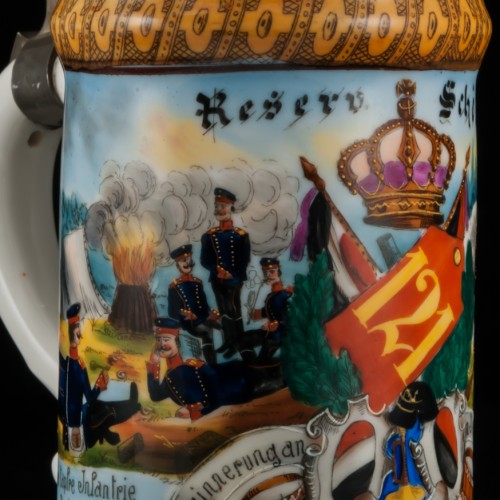 Памятная пивная кружка 121 пехотного полка, 1/2л, Германия, 1900 г