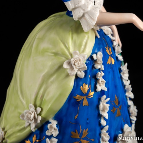 Пара в синих костюмах, Дрезден, Германия, сер. 20 в