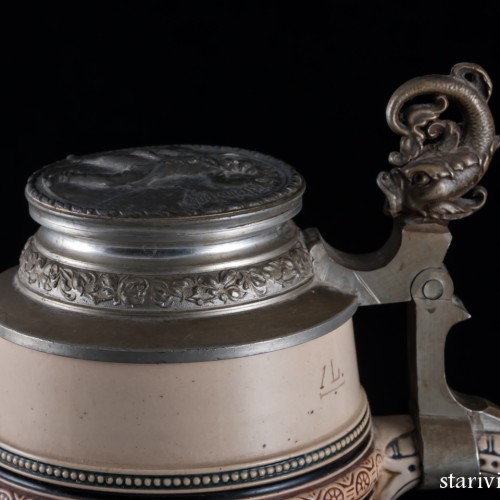 Пивная кружка 1л, Reinhold Merkelbach, Германия, 1900 гг