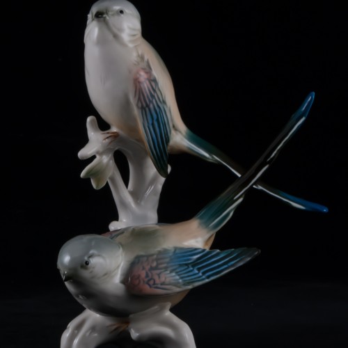 Две длиннохвостых синицы, Karl Ens, Германия, 1950-70 гг