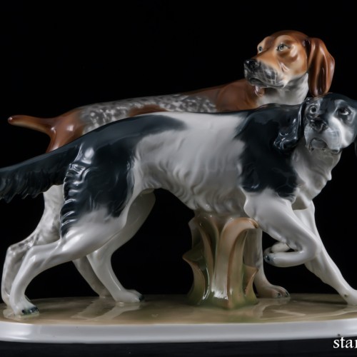 Две охотничьих собаки, Wagner & Apel, Германия, 1950 гг