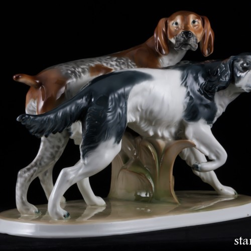 Две охотничьих собаки, Wagner & Apel, Германия, 1950 гг