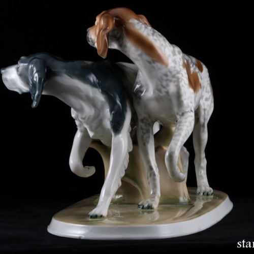 Две охотничьих собаки, Wagner & Apel, Германия, 1950 гг