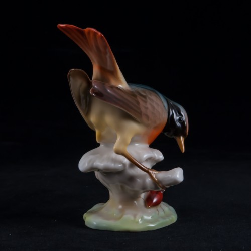 Птица горихвостка с жуком, Hutschenreuther, Германия