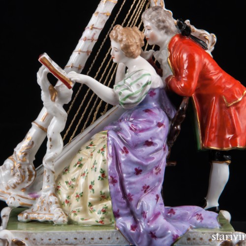 Пара с арфой, Dressel, Kister & Co, Германия, 1907-20 гг