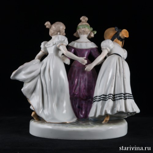 Девочки, играющие в жмурки, Karl Ens, Германия, 1930-40 гг