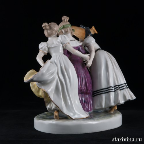 Девочки, играющие в жмурки, Karl Ens, Германия, 1930-40 гг