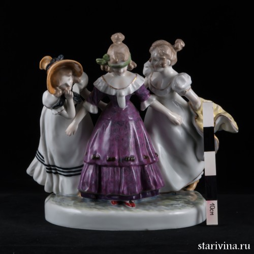 Девочки, играющие в жмурки, Karl Ens, Германия, 1930-40 гг