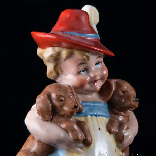 Девочка с двумя щенками, Wagner & Apel, Германия, до 1949 г