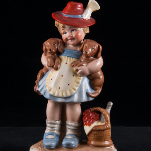 Девочка с двумя щенками, Wagner & Apel, Германия, до 1949 г
