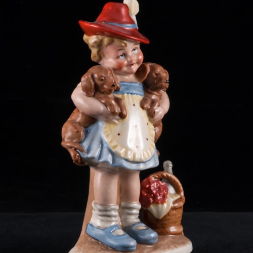 Девочка с двумя щенками, Wagner & Apel, Германия, до 1949 г