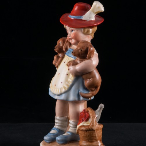 Девочка с двумя щенками, Wagner & Apel, Германия, до 1949 г