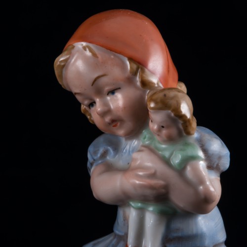 Девочка с куклой и кроликом, Wagner & Apel, Германия, до 1949 г