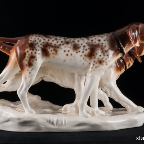 Две охотничьих собаки, Schafer & Vater, Германия, 1890-1927 гг