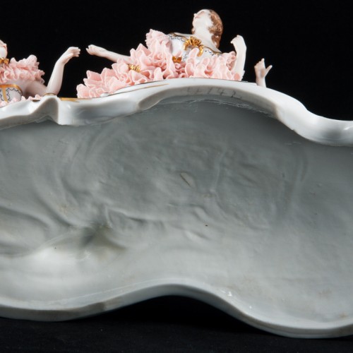 Три девушки в кружевных платьях, Muller & Co, Германия, нач. 20 в