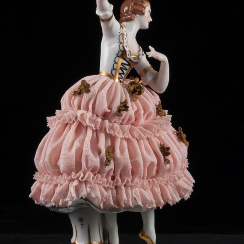 Танцующая девушка в кружевном платье, Muller & Co, Германия, нач. 20 в