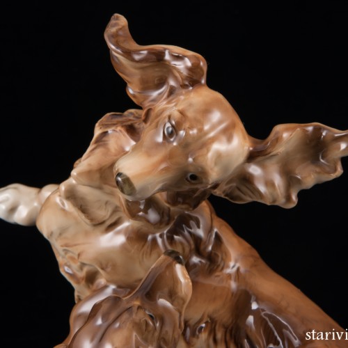 Играющие длинношерстные таксы, Hutschenreuther, Германия, 1938-55 гг