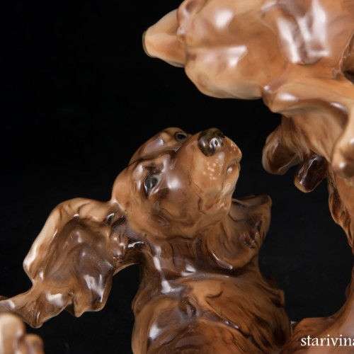 Играющие длинношерстные таксы, Hutschenreuther, Германия, 1938-55 гг