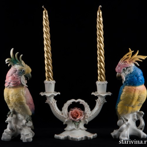 Двухрожковый подсвечник, канделябр, Karl Ens, Германия, 1920-30 гг