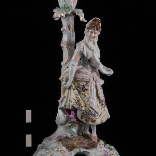 Подсвечник "Девушка в кружевном платке", E. A. Muller, Германия, 19 в