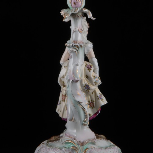 Подсвечник "Девушка в кружевном платке", E. A. Muller, Германия, 19 в