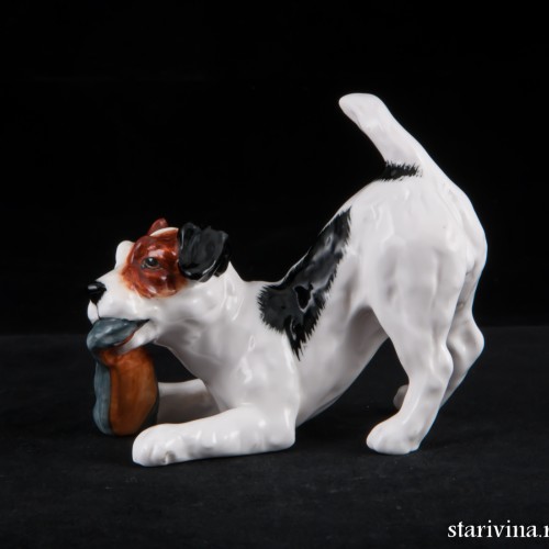 Щенок джек рассел с ботинком, Royal Doulton, Великобритания, вт. пол. 20 в