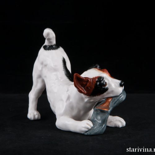 Щенок джек рассел с ботинком, Royal Doulton, Великобритания, вт. пол. 20 в