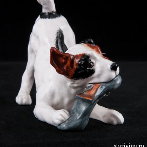 Щенок джек рассел с ботинком, Royal Doulton, Великобритания, вт. пол. 20 в