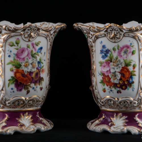 Фарфоровые вазы с ручной росписью, Франция, 19 в