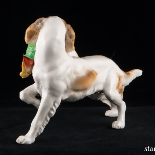 Собака ирландский сеттер с фазаном, Hutschenreuther, Германия, 1955-68 гг