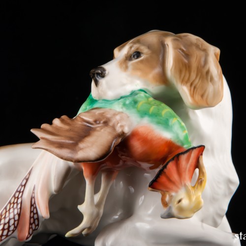 Собака ирландский сеттер с фазаном, Hutschenreuther, Германия, 1955-68 гг