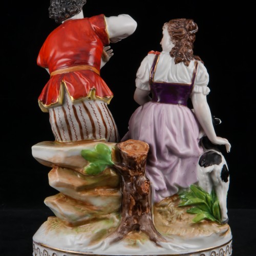 Пара с флейтой и козочкой, Volkstedt, Германия, до 1935 г