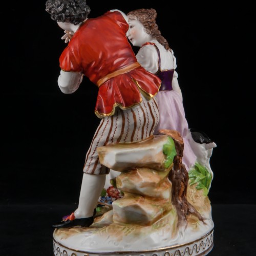 Пара с флейтой и козочкой, Volkstedt, Германия, до 1935 г