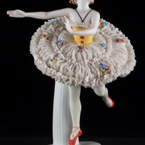 Балерина в классической пачке, кружевная, E. A. Muller, Германия, до 1927 г