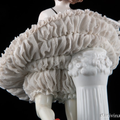 Балерина в классической пачке, кружевная, E. A. Muller, Германия, до 1927 г