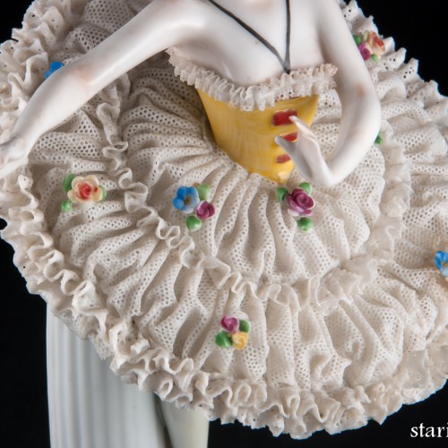 Балерина в классической пачке, кружевная, E. A. Muller, Германия, до 1927 г