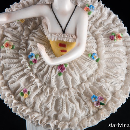 Балерина в классической пачке, кружевная, E. A. Muller, Германия, до 1927 г