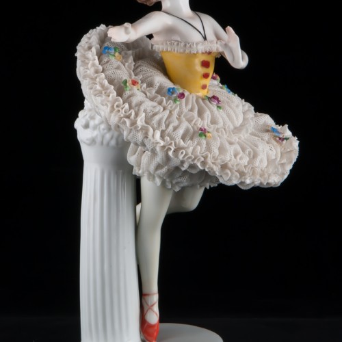 Балерина в классической пачке, кружевная, E. A. Muller, Германия, до 1927 г