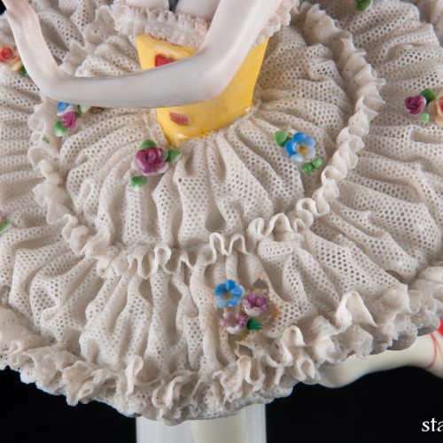 Балерина в классической пачке, кружевная, E. A. Muller, Германия, до 1927 г