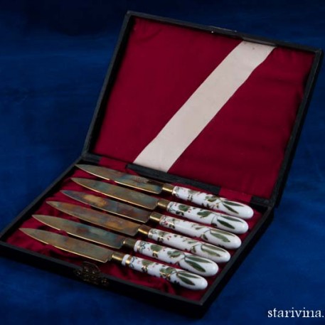 Набор из 6 десертных ножей в кофре, Германия, 1920-30 гг