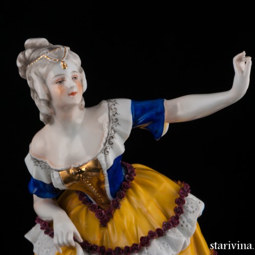 Танцовщица в сине-желтом платье, E. A. Muller, Германия, до 1927 г