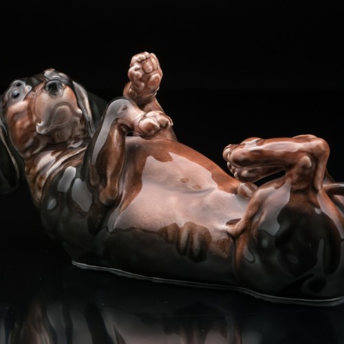 Такса, лежащая на спине, Karl Ens, Германия, 1920-30 гг