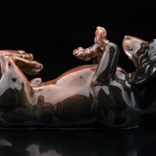 Такса, лежащая на спине, Karl Ens, Германия, 1920-30 гг