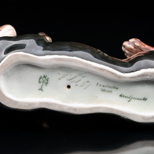 Такса, лежащая на спине, Karl Ens, Германия, 1920-30 гг