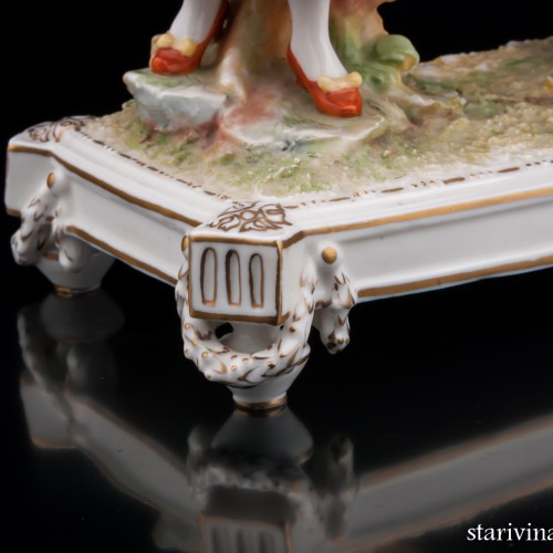 Пара с цветочными корзинами (продавцы цветов), Volkstedt, Германия, 19 в