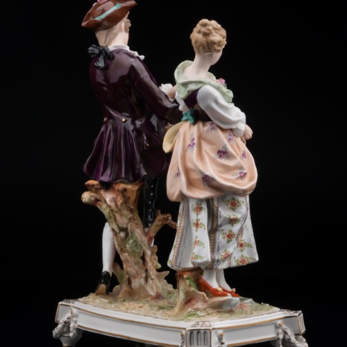 Пара с цветочными корзинами (продавцы цветов), Volkstedt, Германия, 19 в