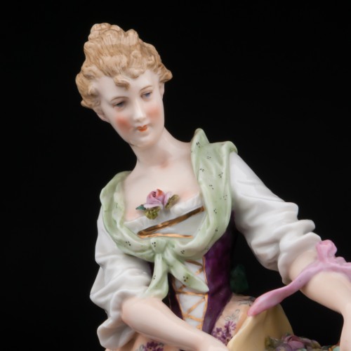 Пара с цветочными корзинами (продавцы цветов), Volkstedt, Германия, 19 в