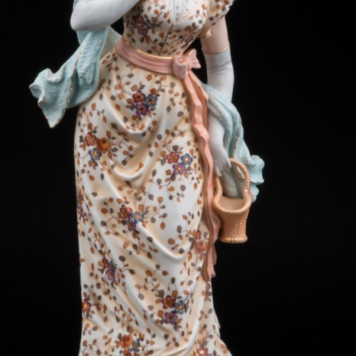 Дама в шляпке с корзинкой, Volkstedt, Германия, 19 в