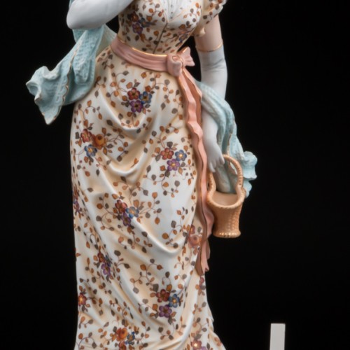 Дама в шляпке с корзинкой, Volkstedt, Германия, 19 в